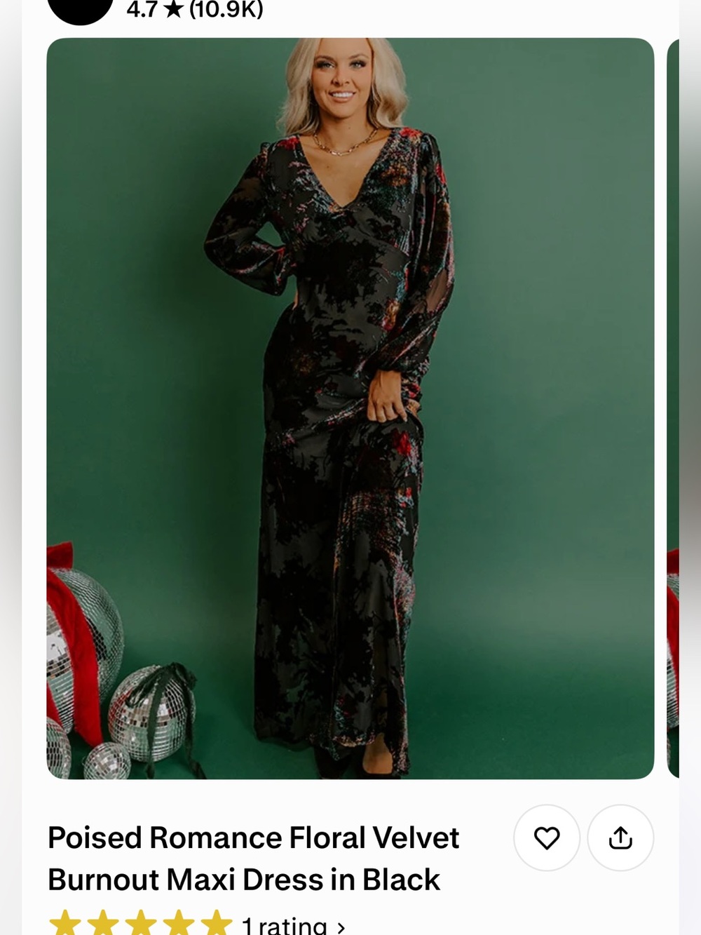 In Loom Poised Romance Floral Burnout Maxi Dress - Black
